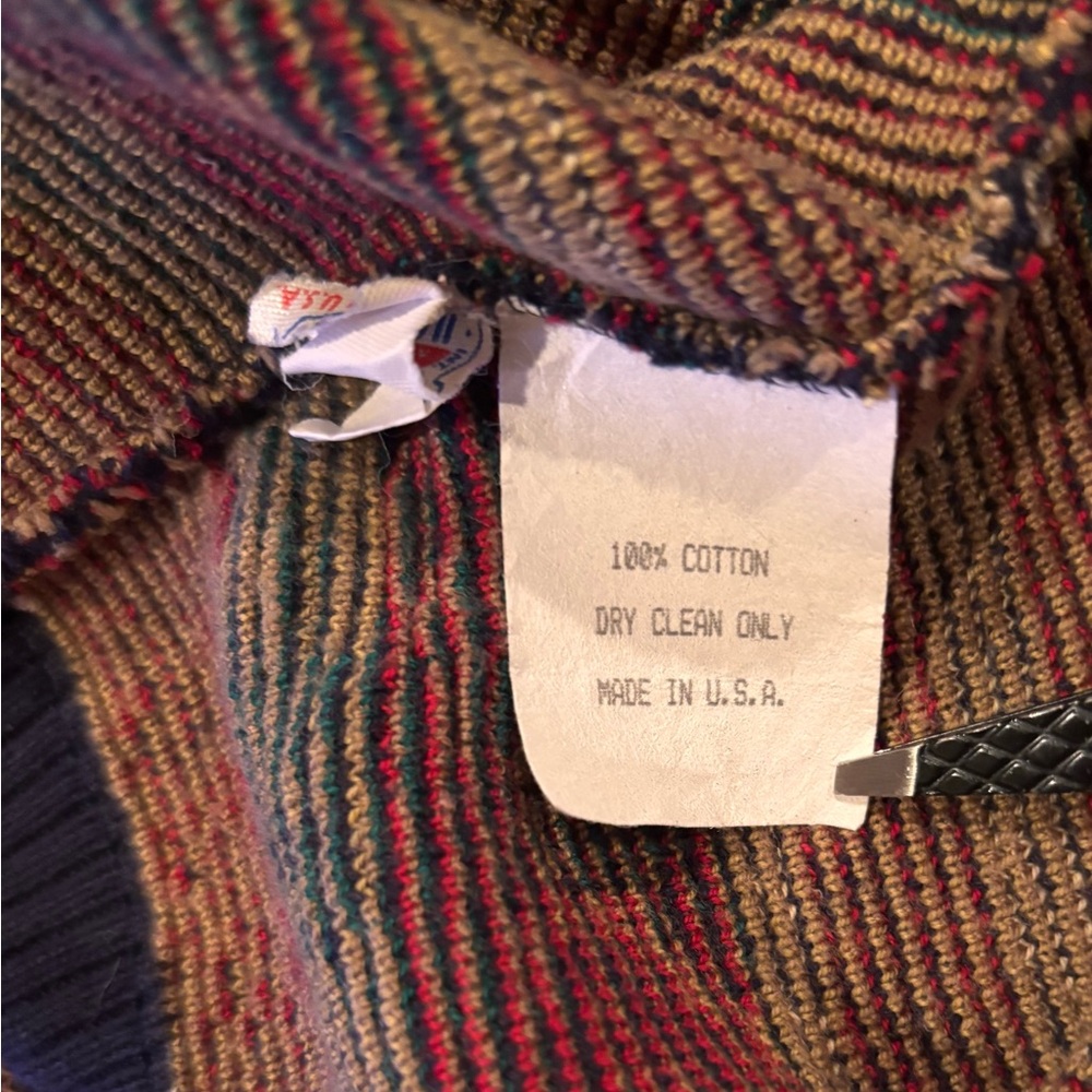 Orvis XL Navy Golf Sweater Men’s Made USA Vintage Fishing Knit - Picture 7 of 9